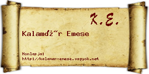 Kalamár Emese névjegykártya